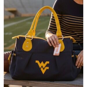 Sandol West Virginia Mountaineers WVU Navy Gold Canvas Tote Bag NWT 13x9